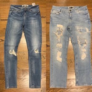 2 pairs of Noisy May Jeans - Skinny and Boyfriend sz 30